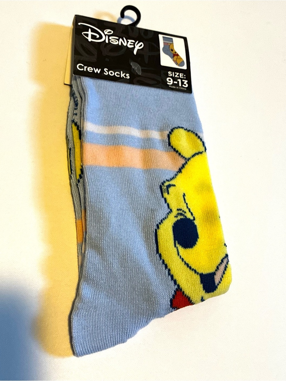 Disney Crew Socks – Light Blue Winnie the Pooh Design